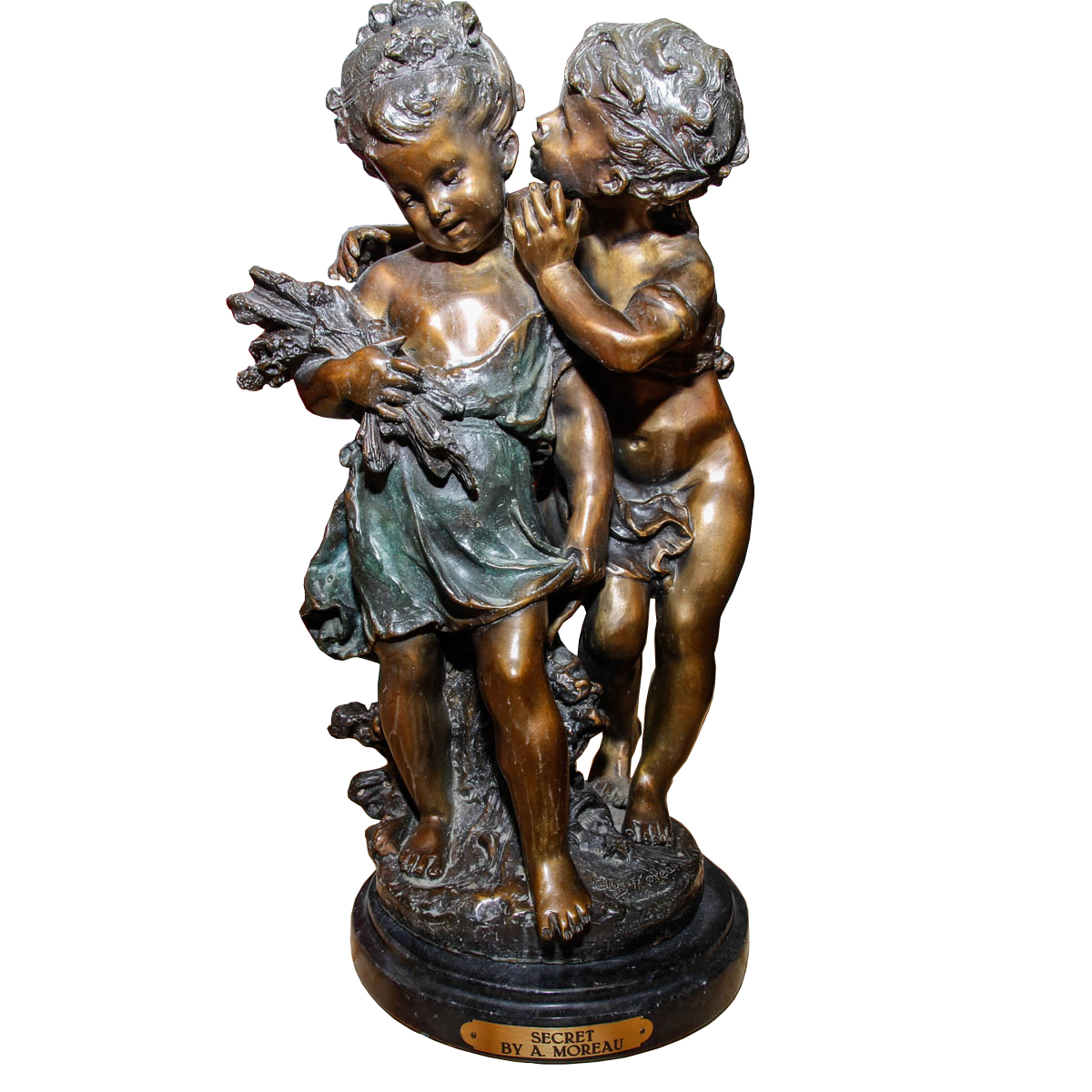 After Auguste Moreau Bronze Sculpture "Secret"