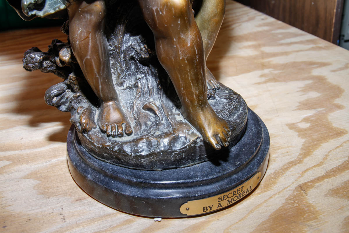 After Auguste Moreau Bronze Sculpture "Secret"