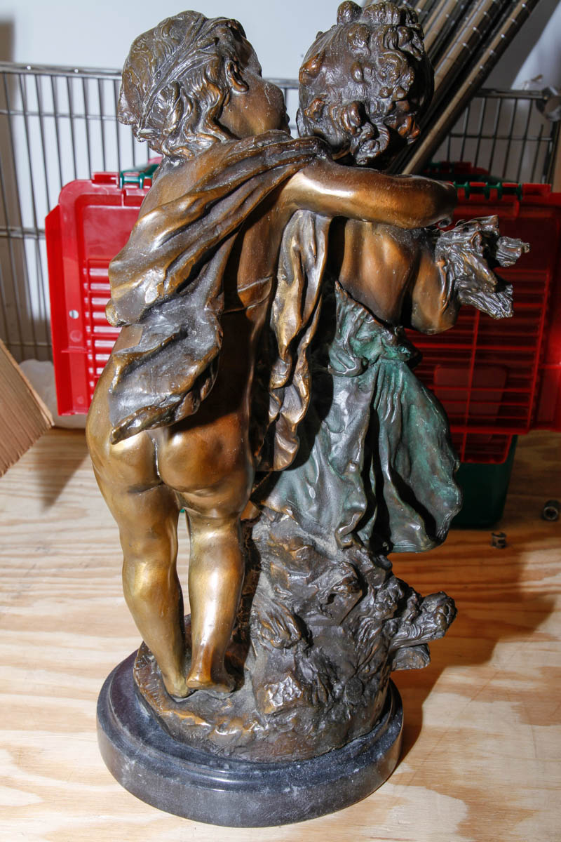 After Auguste Moreau Bronze Sculpture "Secret"