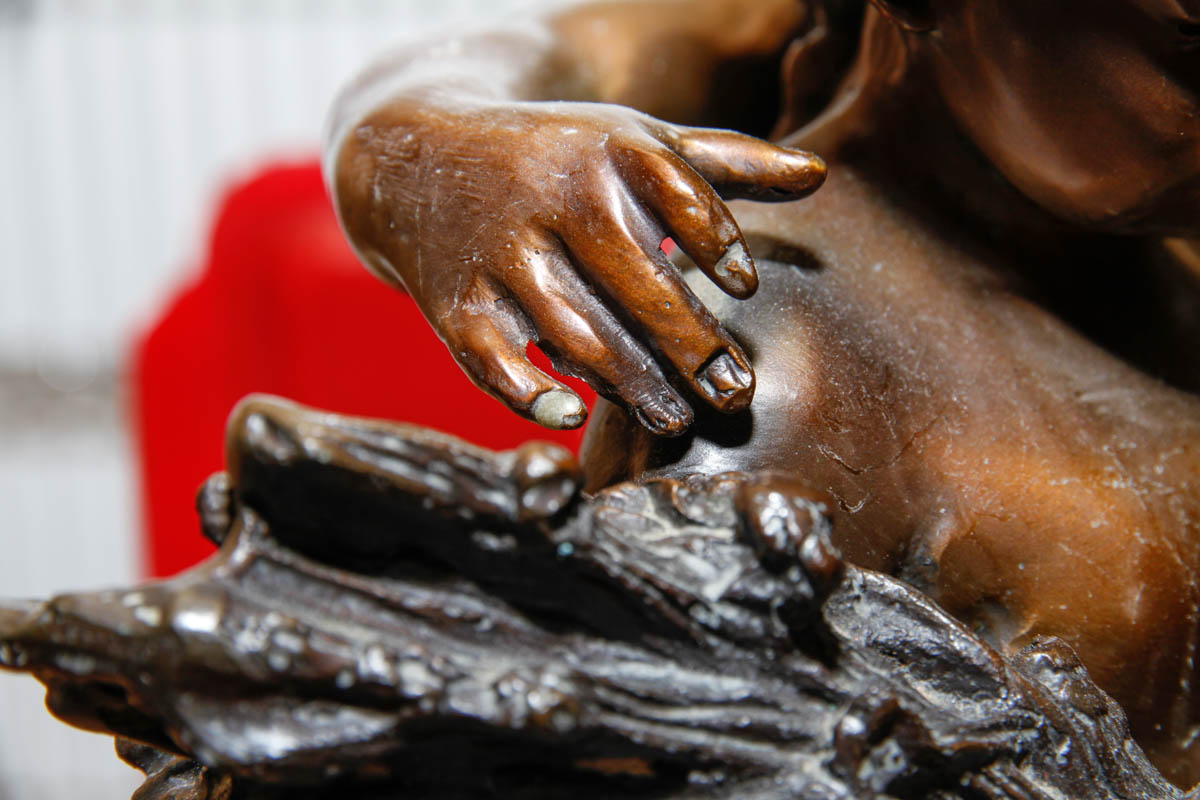 After Auguste Moreau Bronze Sculpture "Secret"