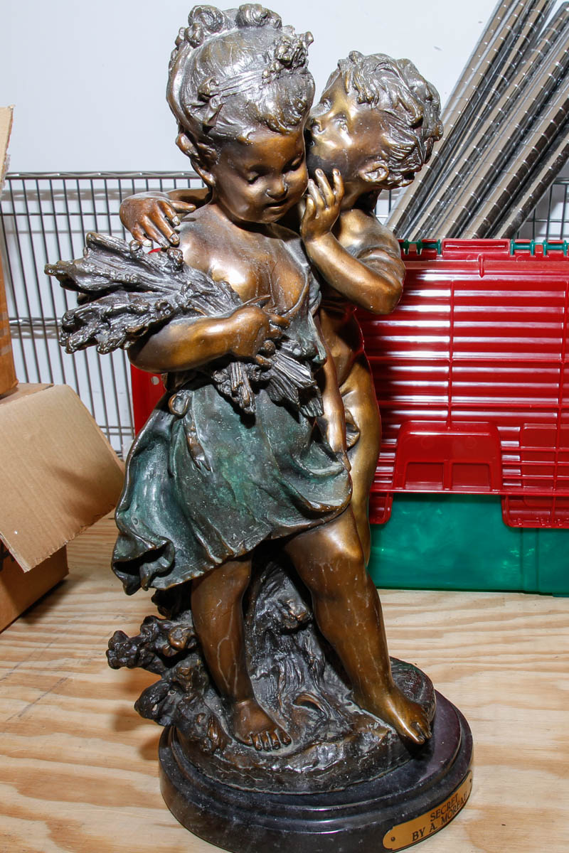 After Auguste Moreau Bronze Sculpture "Secret"