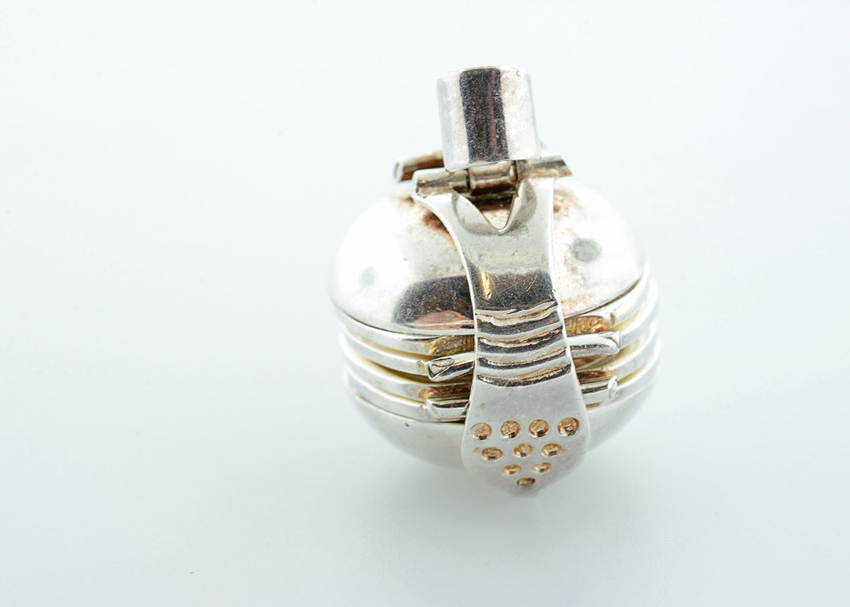 Sterling Silver Collapsible Orb Locket