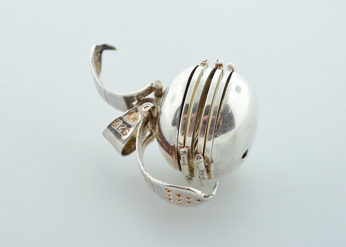 Sterling Silver Collapsible Orb Locket