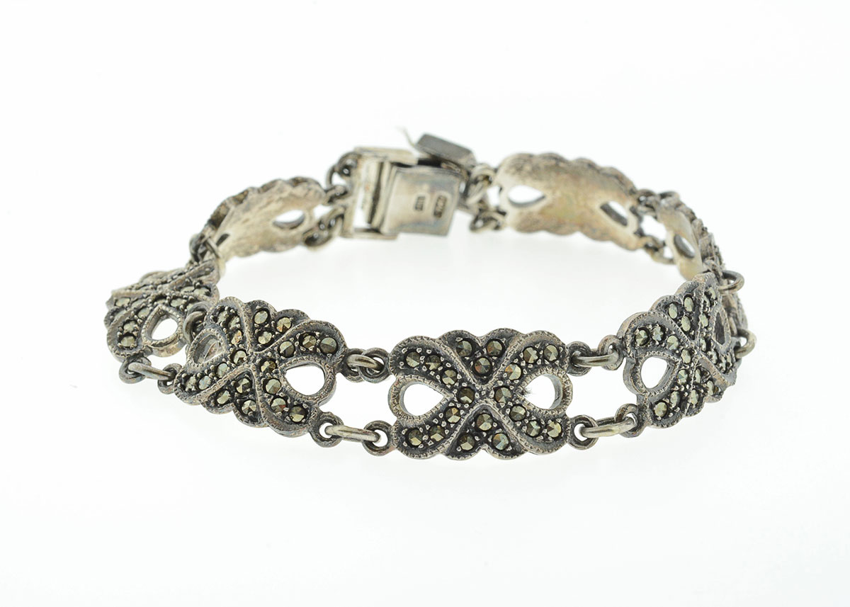 Sterling Silver and Marcasite Demi Parure