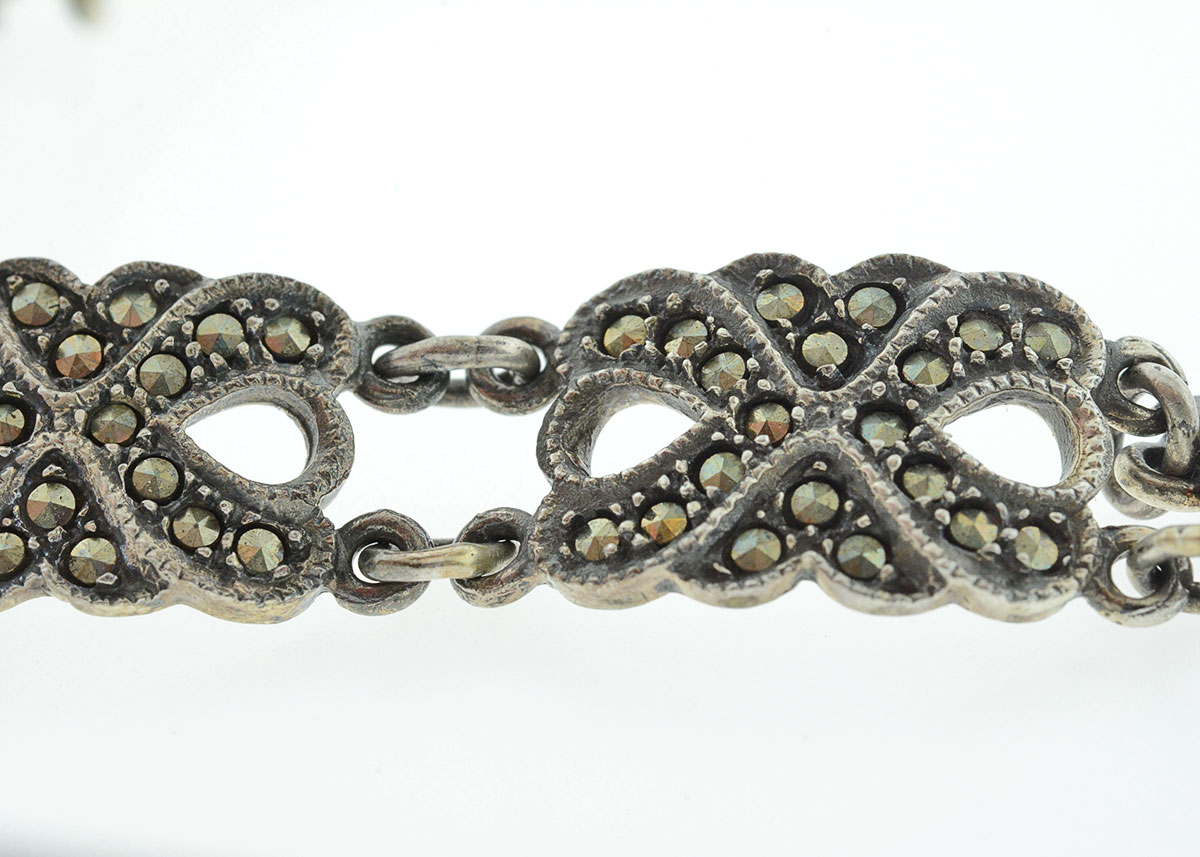Sterling Silver and Marcasite Demi Parure