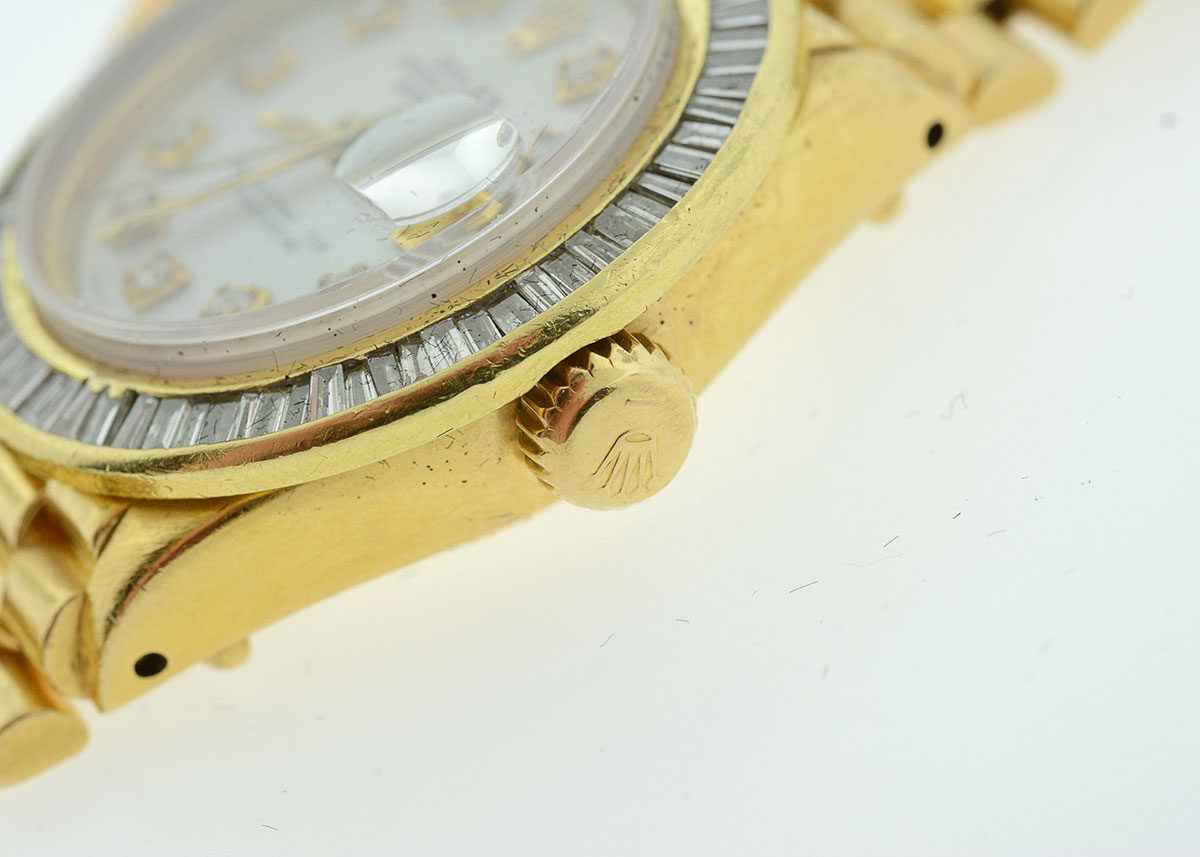 Women's Rolex with Diamond Bezel and Mother-of-Pearl and Diamond Dial