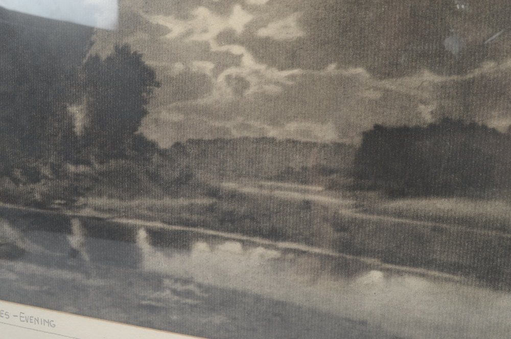 Signed Chas H. Partington Graphite Drawing Titled "Miami Marshes - Evening"
