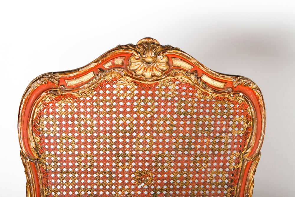 Pair of Antique Louis XV Style Cane Back Side Chairs