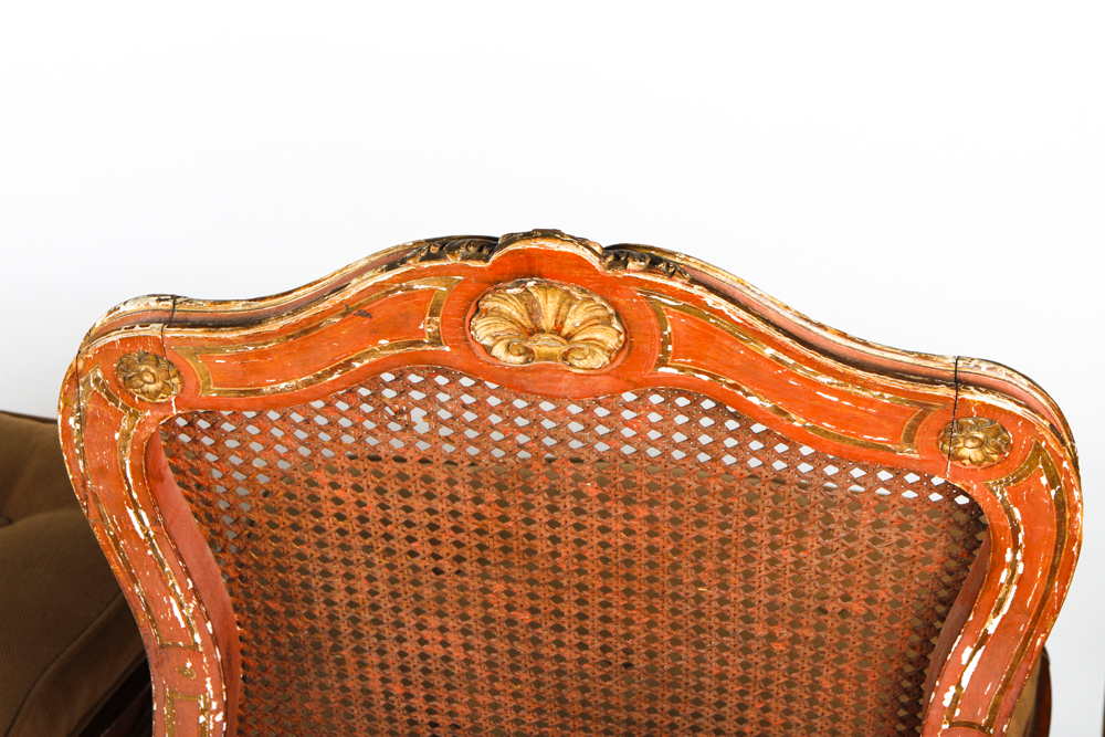 Pair of Antique Louis XV Style Cane Back Side Chairs