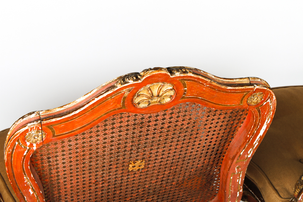 Pair of Antique Louis XV Style Cane Back Side Chairs