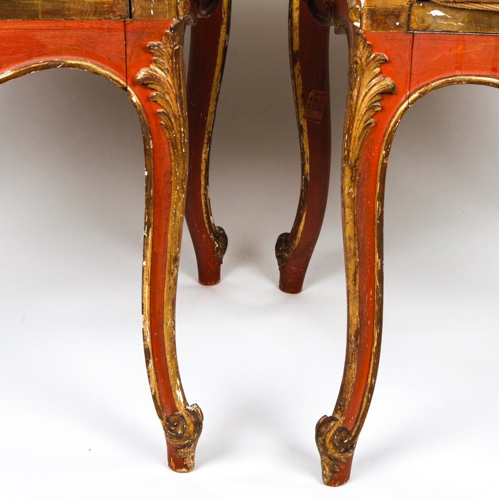Pair of Antique Louis XV Style Cane Back Side Chairs
