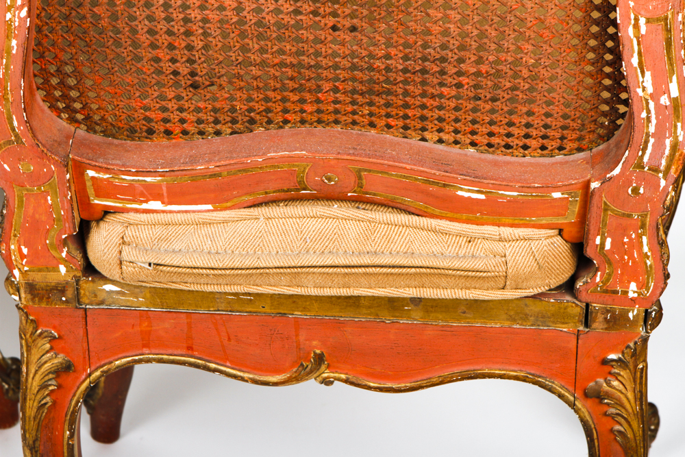 Pair of Antique Louis XV Style Cane Back Side Chairs