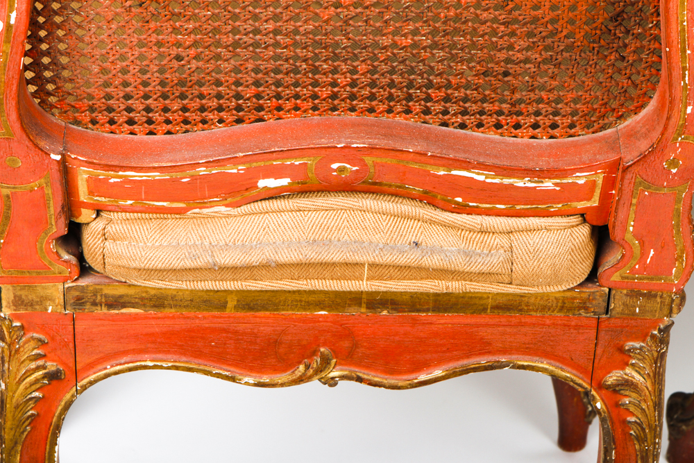 Pair of Antique Louis XV Style Cane Back Side Chairs