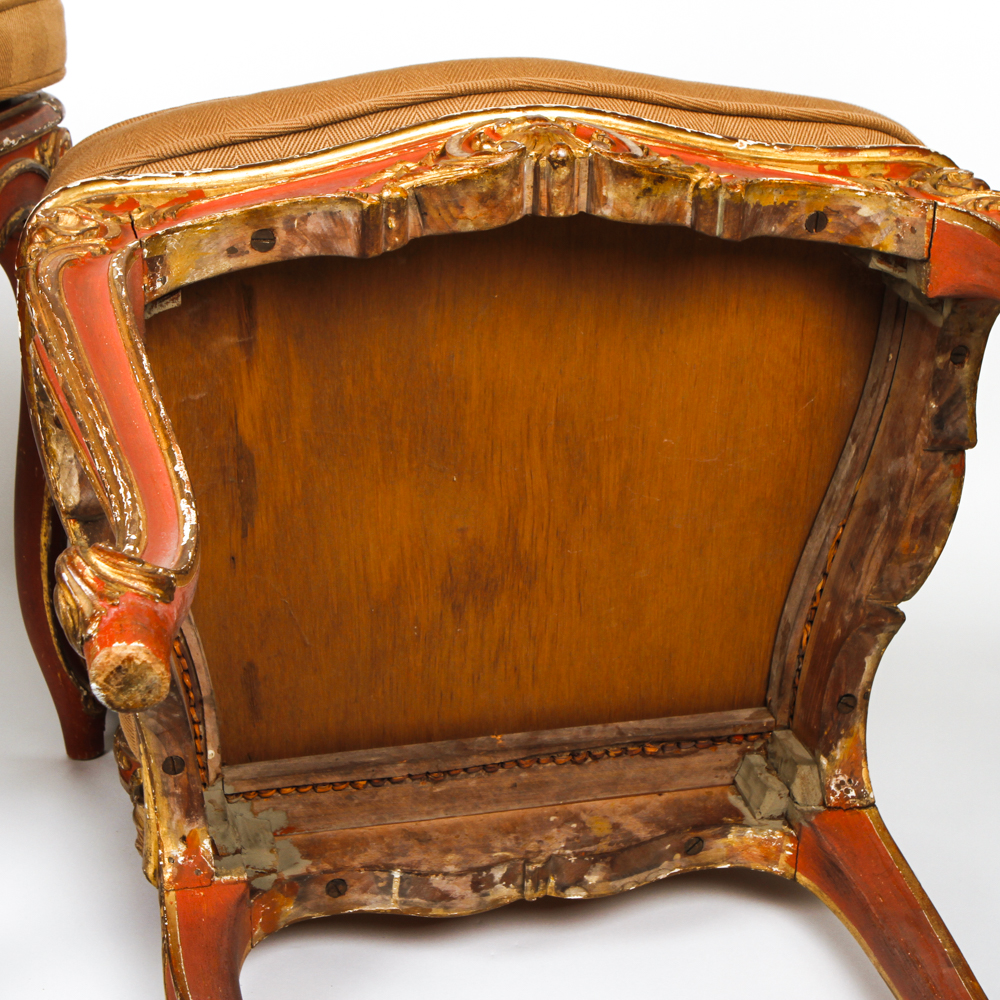 Pair of Antique Louis XV Style Cane Back Side Chairs