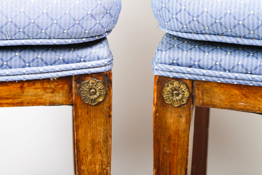 Pair of Regency Style Upholstered Dining Room Chairs
