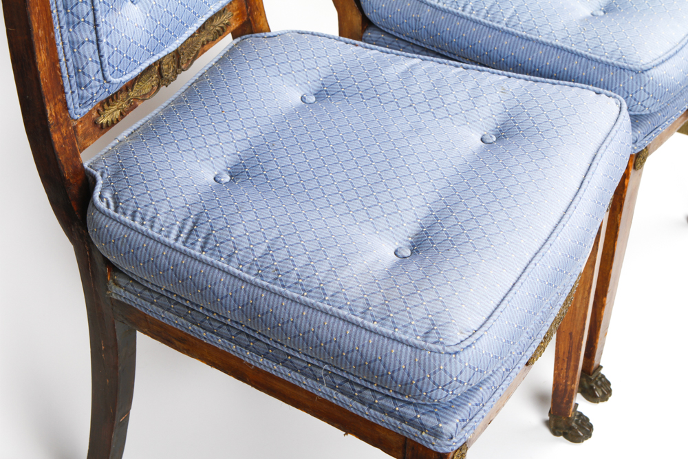 Pair of Regency Style Upholstered Dining Room Chairs