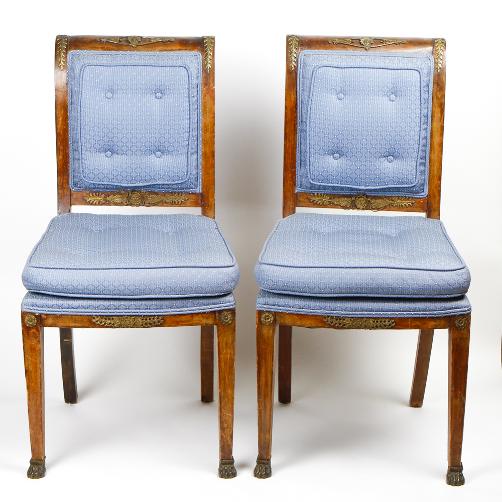 Pair of Regency Style Upholstered Dining Room Chairs