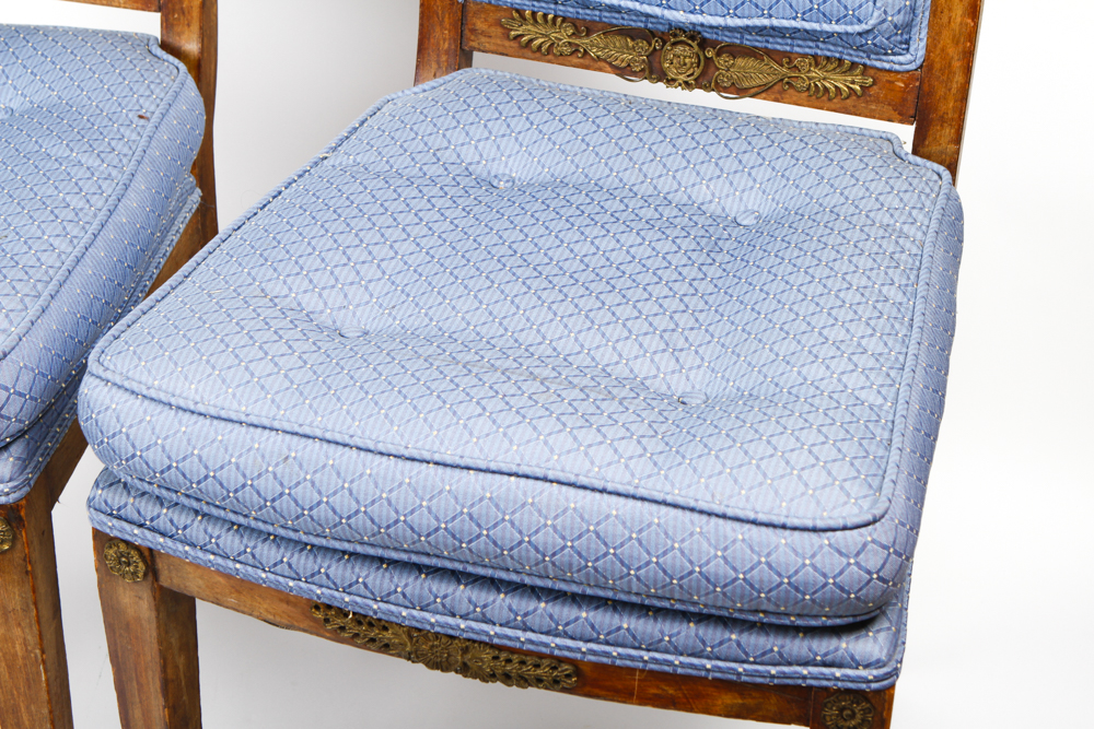 Pair of Regency Style Upholstered Dining Room Chairs