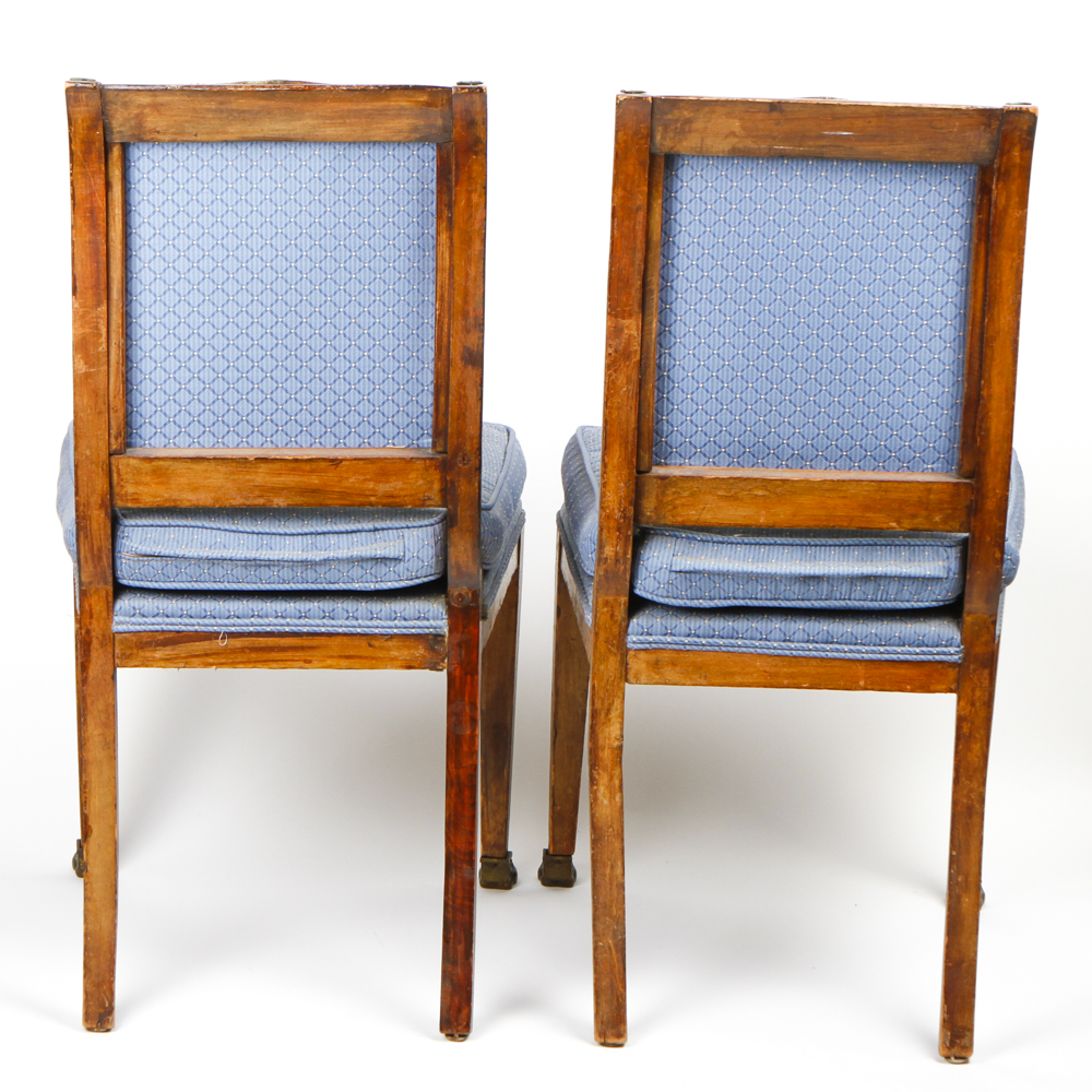 Pair of Regency Style Upholstered Dining Room Chairs