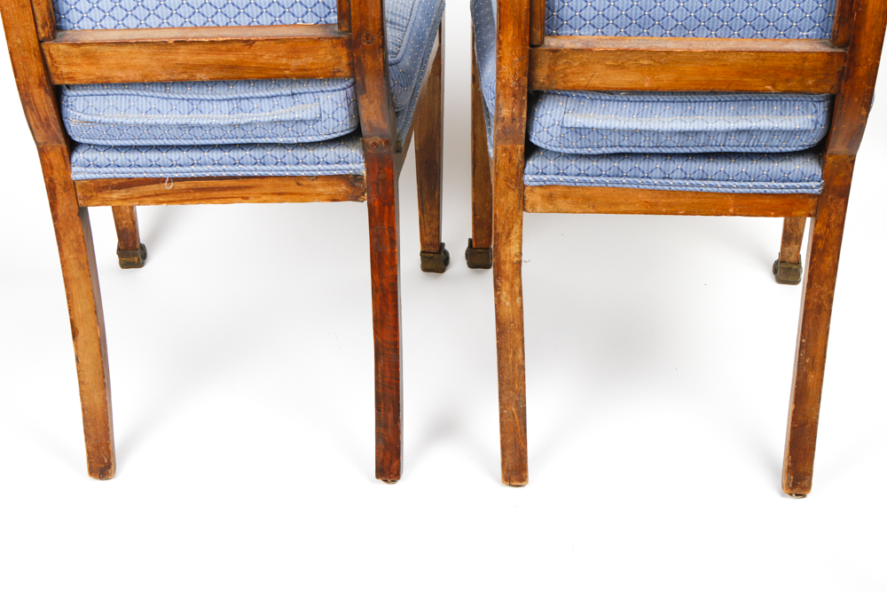 Pair of Regency Style Upholstered Dining Room Chairs