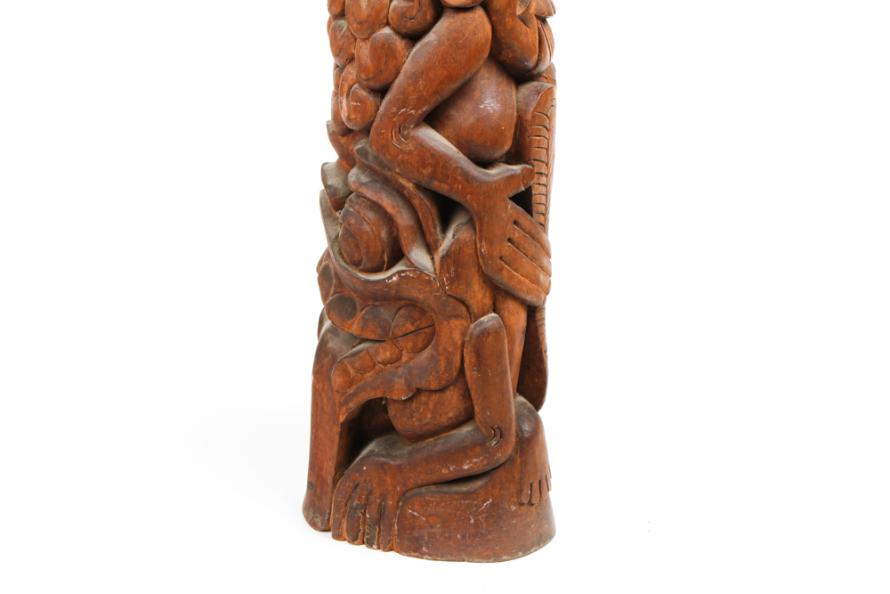 Carved Balinese Wood Totem