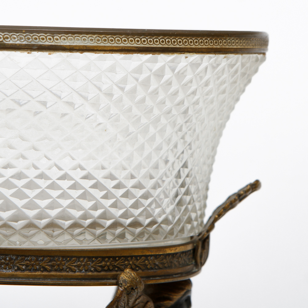 Antique Neoclassical Style Cut Glass Pedestal Candy Dish