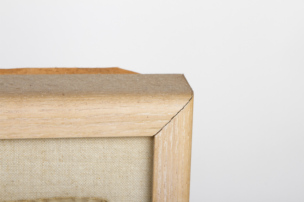 Framed Primitive Needlepoint of Birds in a Field