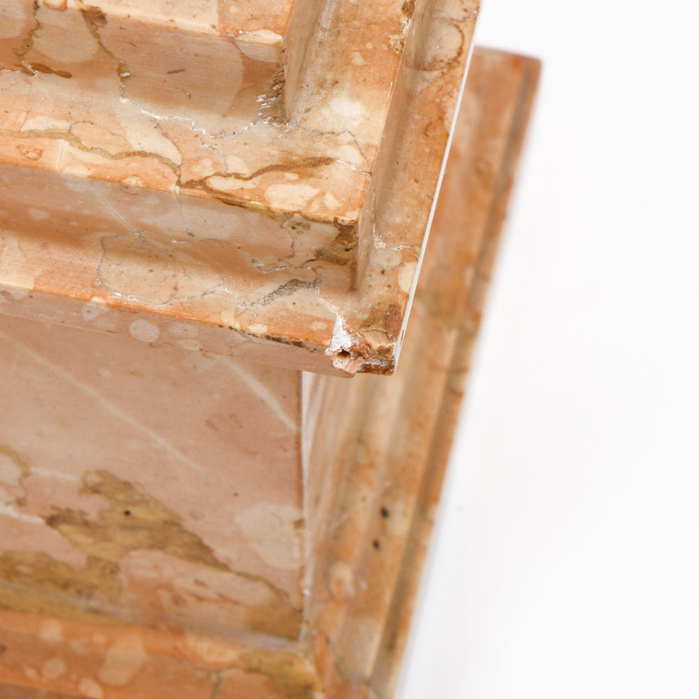 Pair of Sienna Pink Marble Obelisks