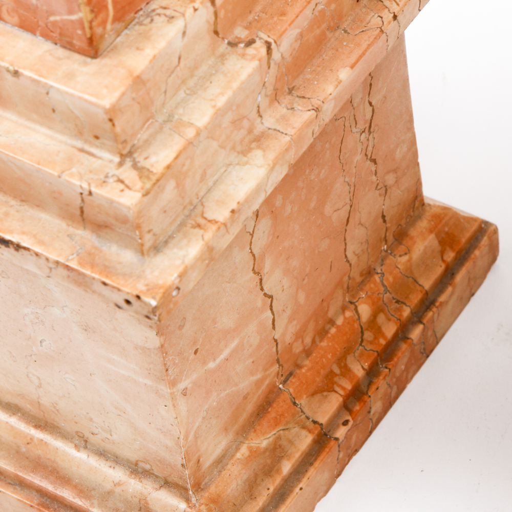 Pair of Sienna Pink Marble Obelisks