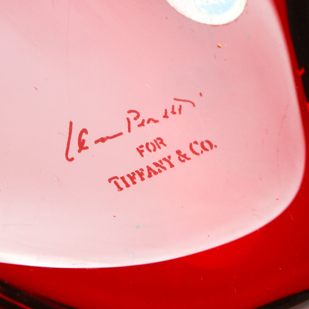 Elsa Peretti for Tiffany & Co. Red Crystal Heart Paperweight