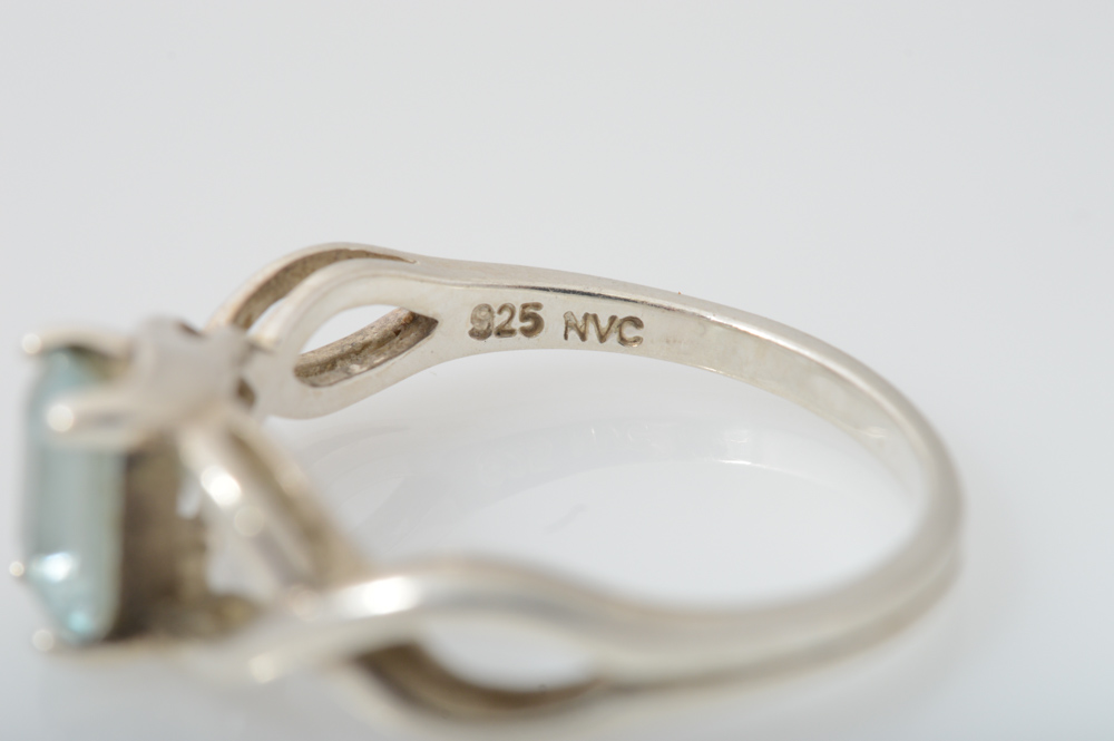 Sterling Silver Citrine Amethyst and Blue Topaz Rings