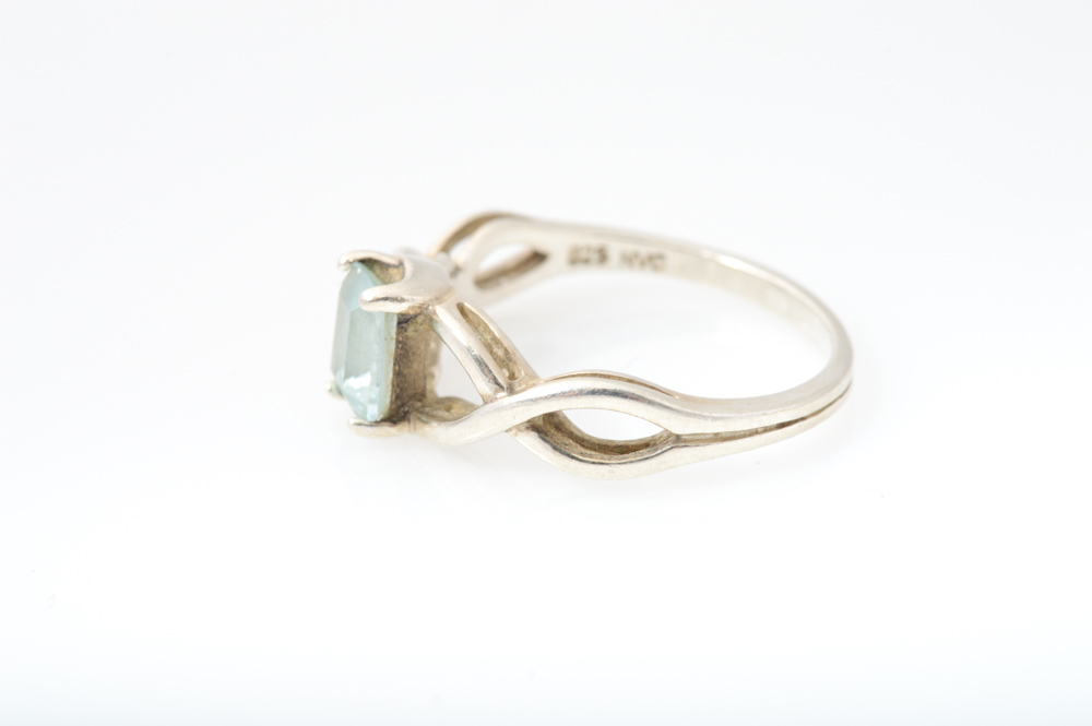 Sterling Silver Citrine Amethyst and Blue Topaz Rings