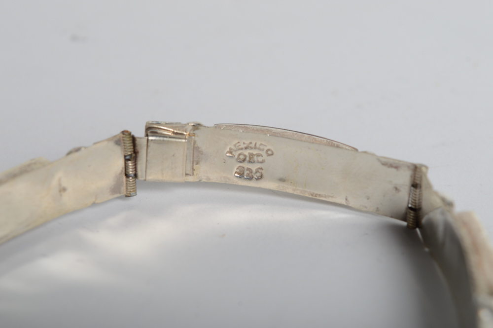 Multiple Sterling and Abalone Bracelets