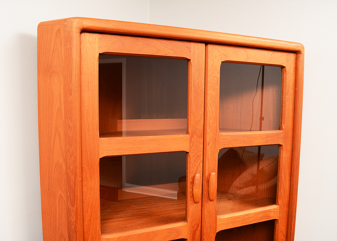 Mid Century Modern Illuminated Corner Cabinet