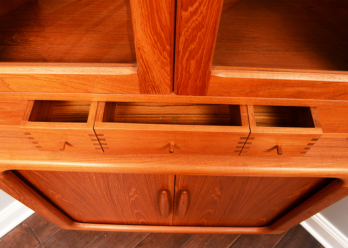 Mid Century Modern Illuminated Corner Cabinet