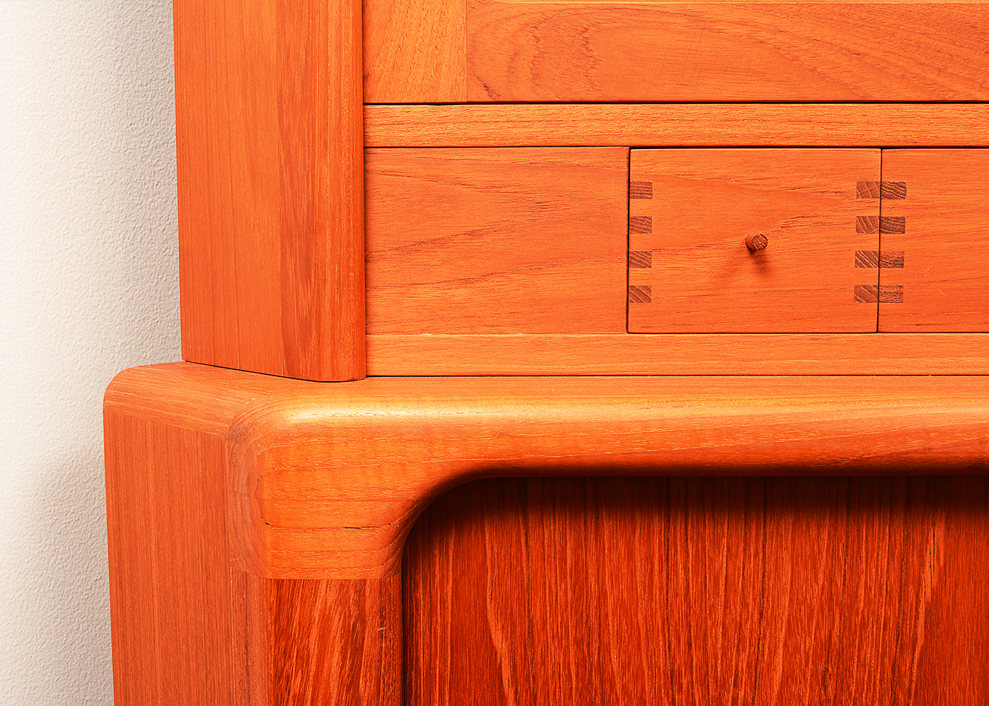 Mid Century Modern Illuminated Corner Cabinet