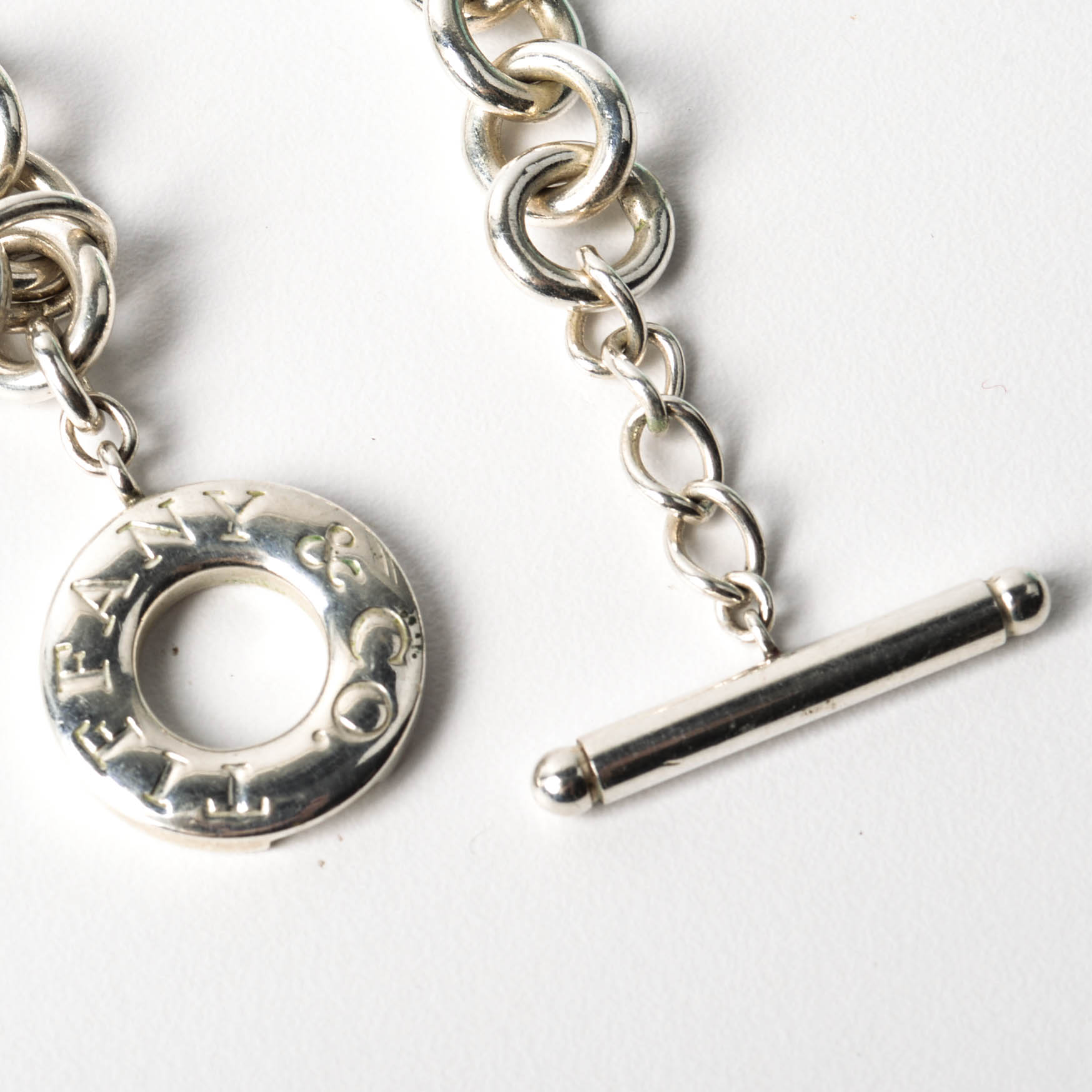 Tiffany & Co. Sterling Silver Heart Charm Toggle Necklace