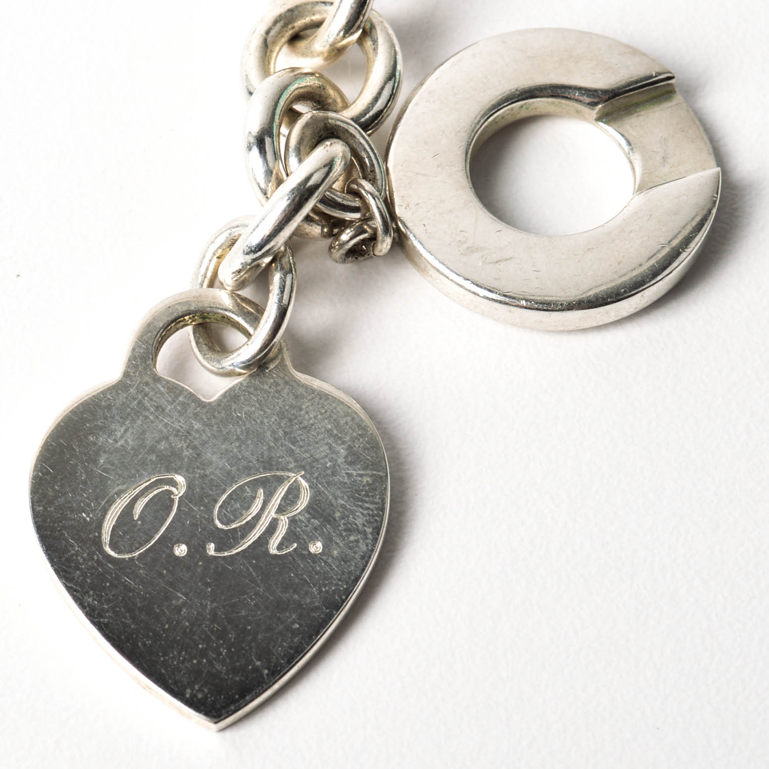 Tiffany & Co. Sterling Silver Heart Charm Toggle Necklace