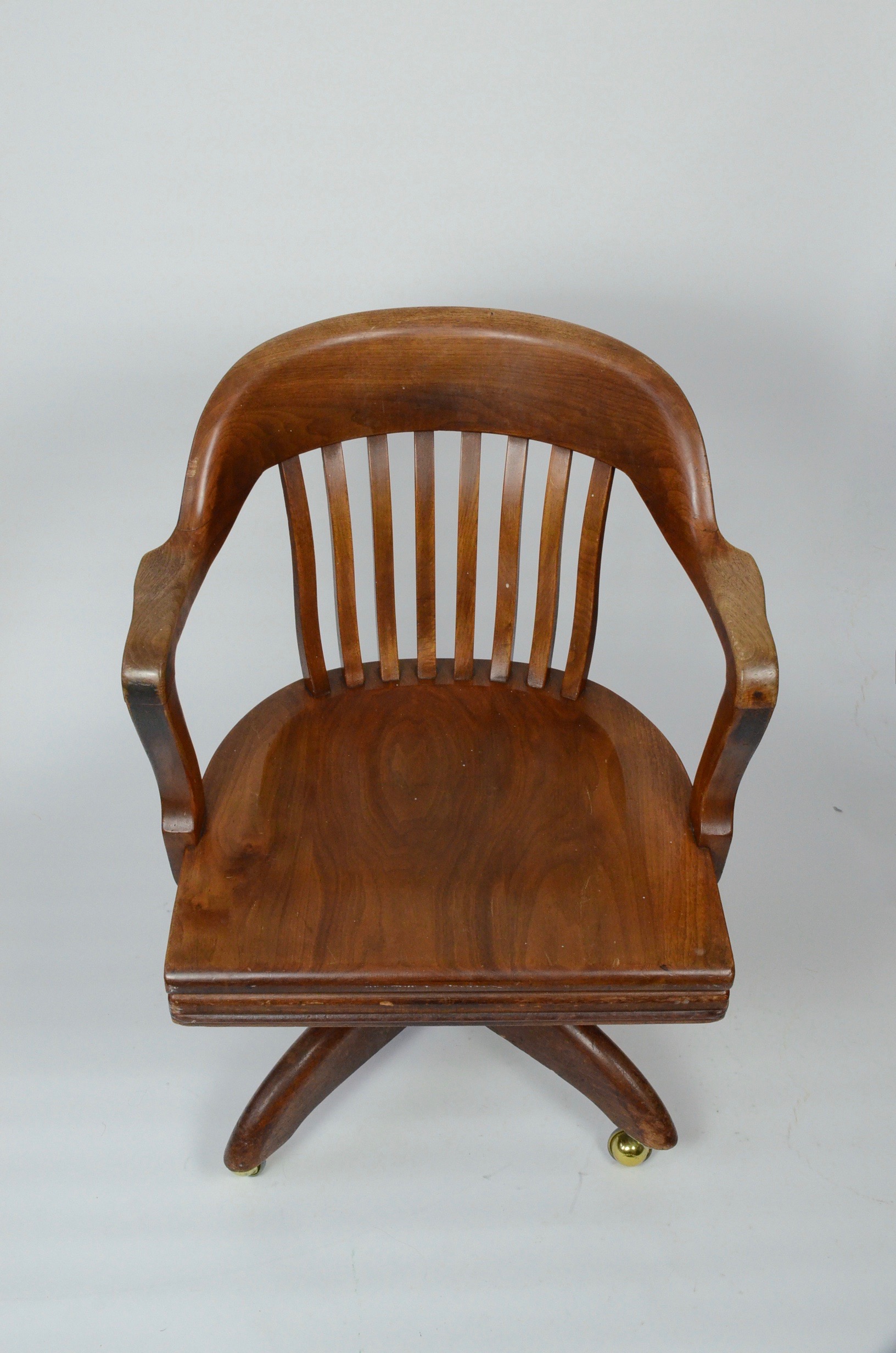 Vintage Walnut Banker's Chair by W.H. Gunlocke