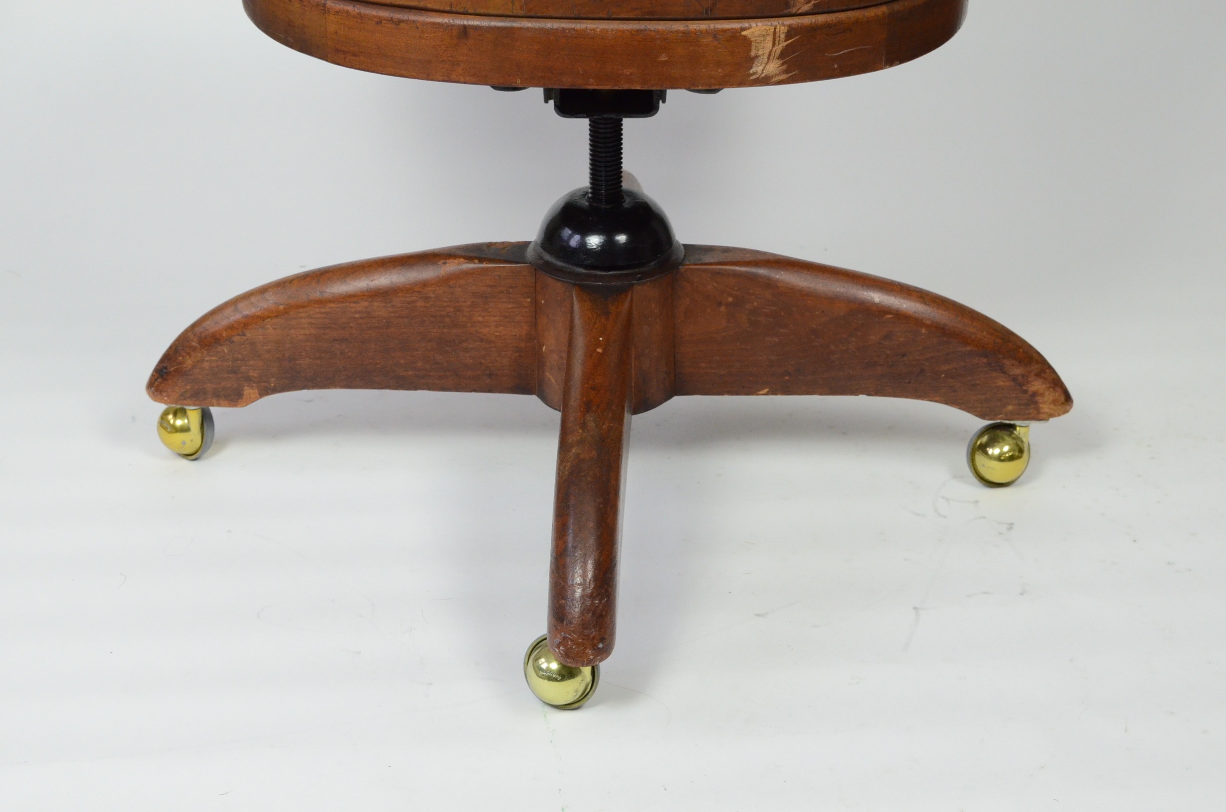 Vintage Walnut Banker's Chair by W.H. Gunlocke