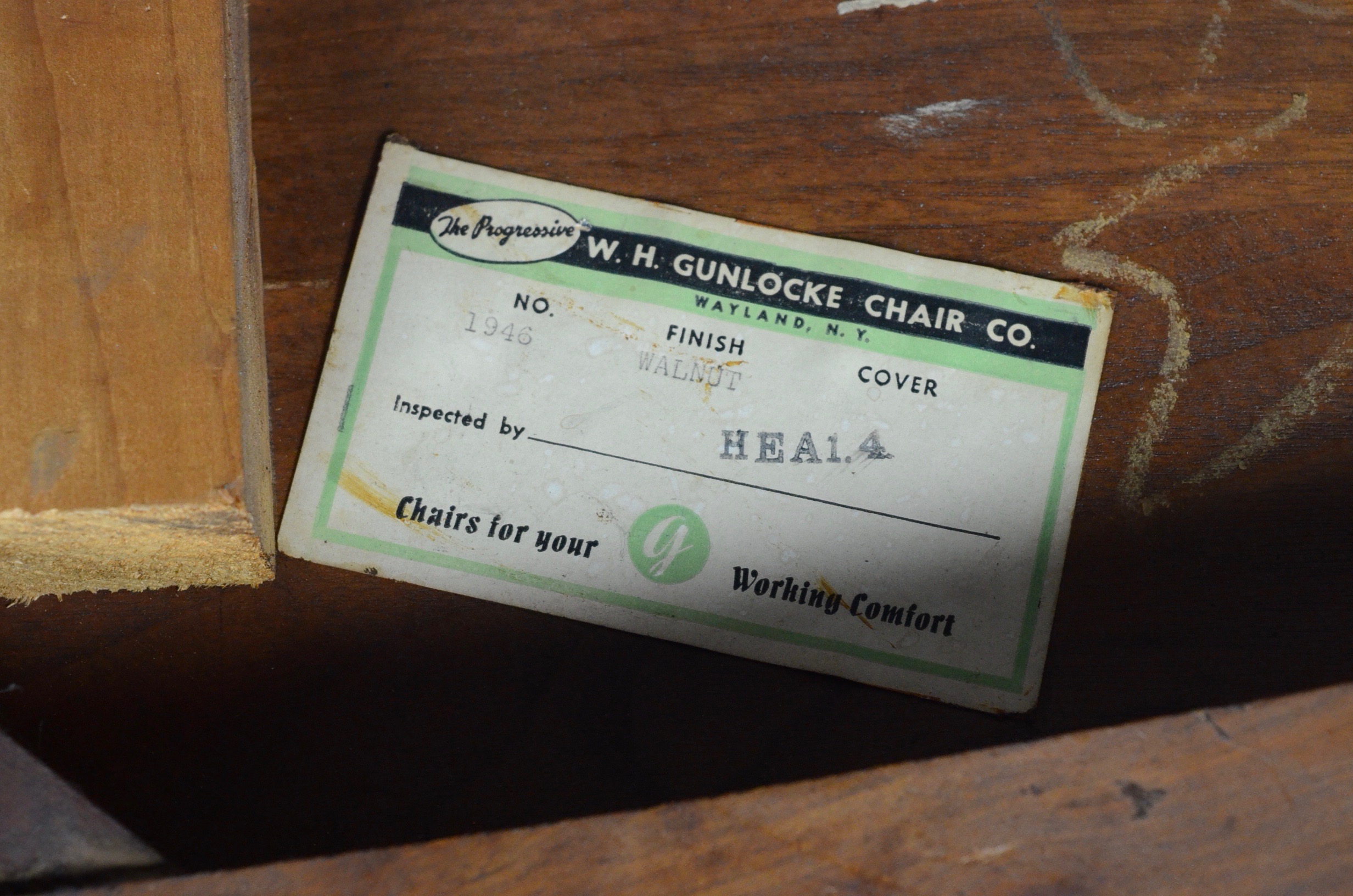 Vintage Walnut Banker's Chair by W.H. Gunlocke