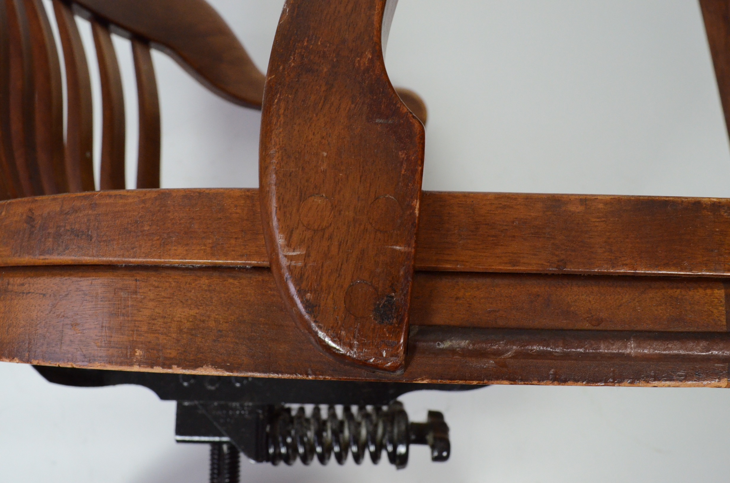Vintage Walnut Banker's Chair by W.H. Gunlocke