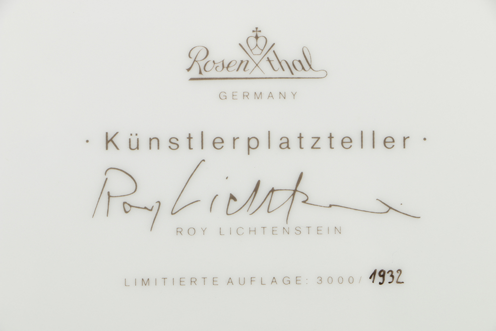 Roy Lichtenstein Limited Edition Rosenthal Plate