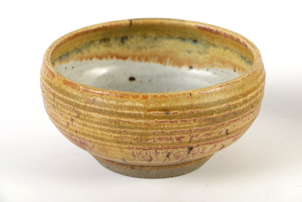 Pair of Karen Karnes Hand Thrown Stoneware Pottery Bowls