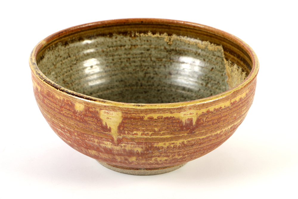 Pair of Karen Karnes Hand Thrown Stoneware Pottery Bowls