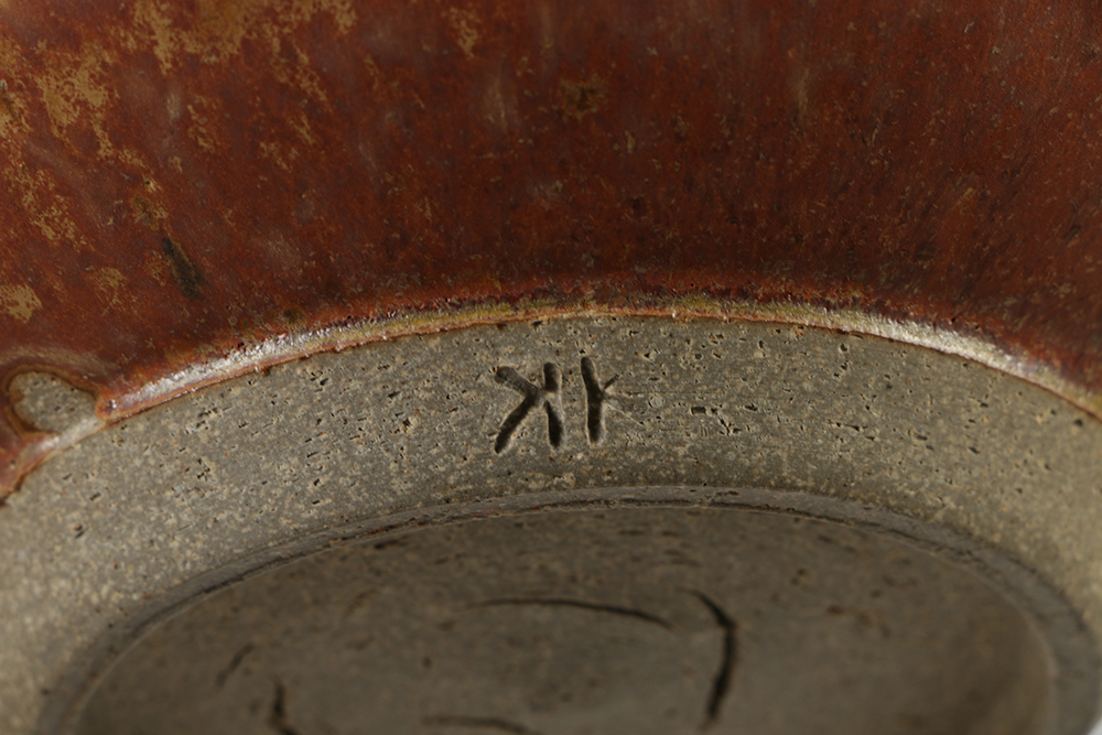 Pair of Karen Karnes Hand Thrown Stoneware Pottery Bowls