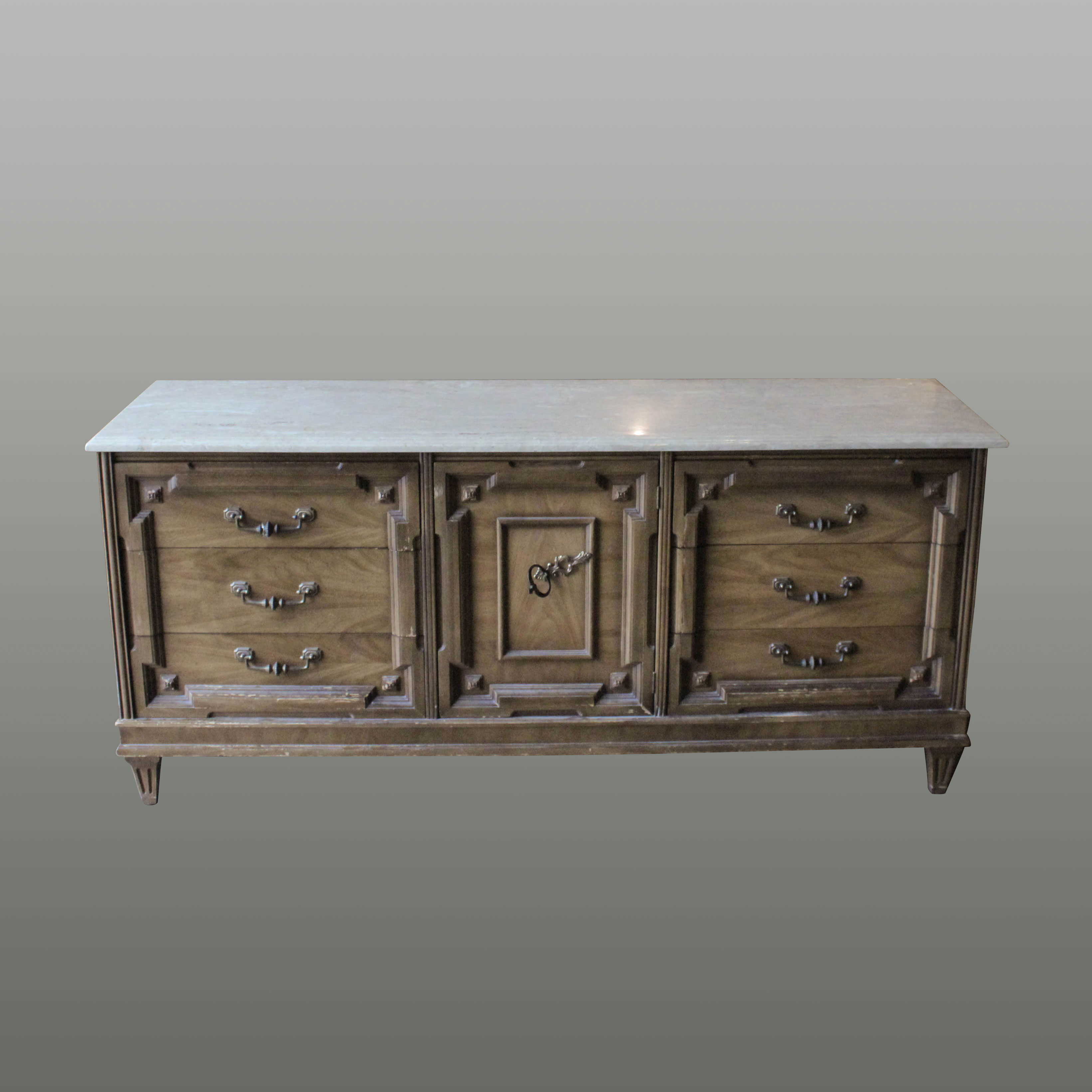 Vintage Marble Top Dresser With Mirrors