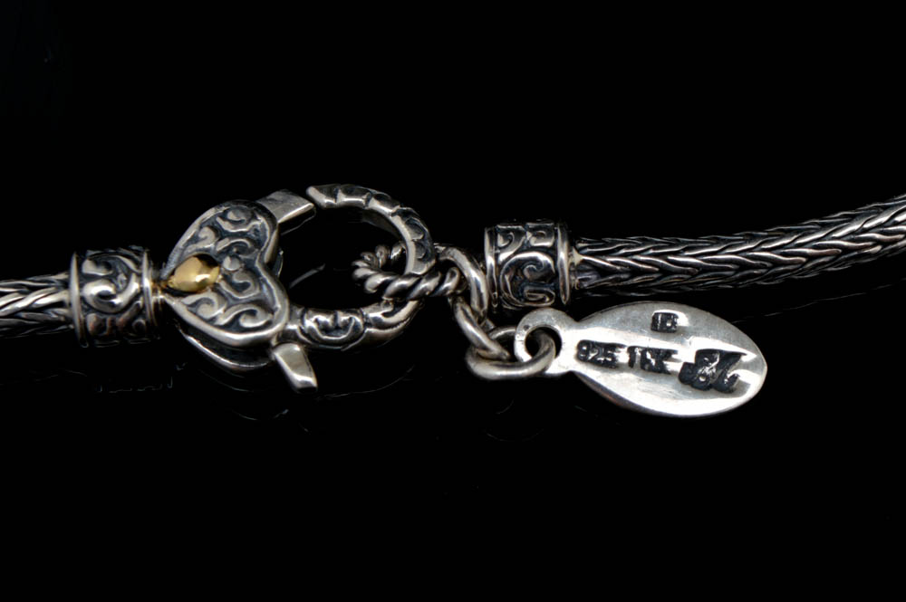 Robert Manse Sterling Silver and Multi Semi-Precious Gemstone Wing Pendant with Wheat Chain