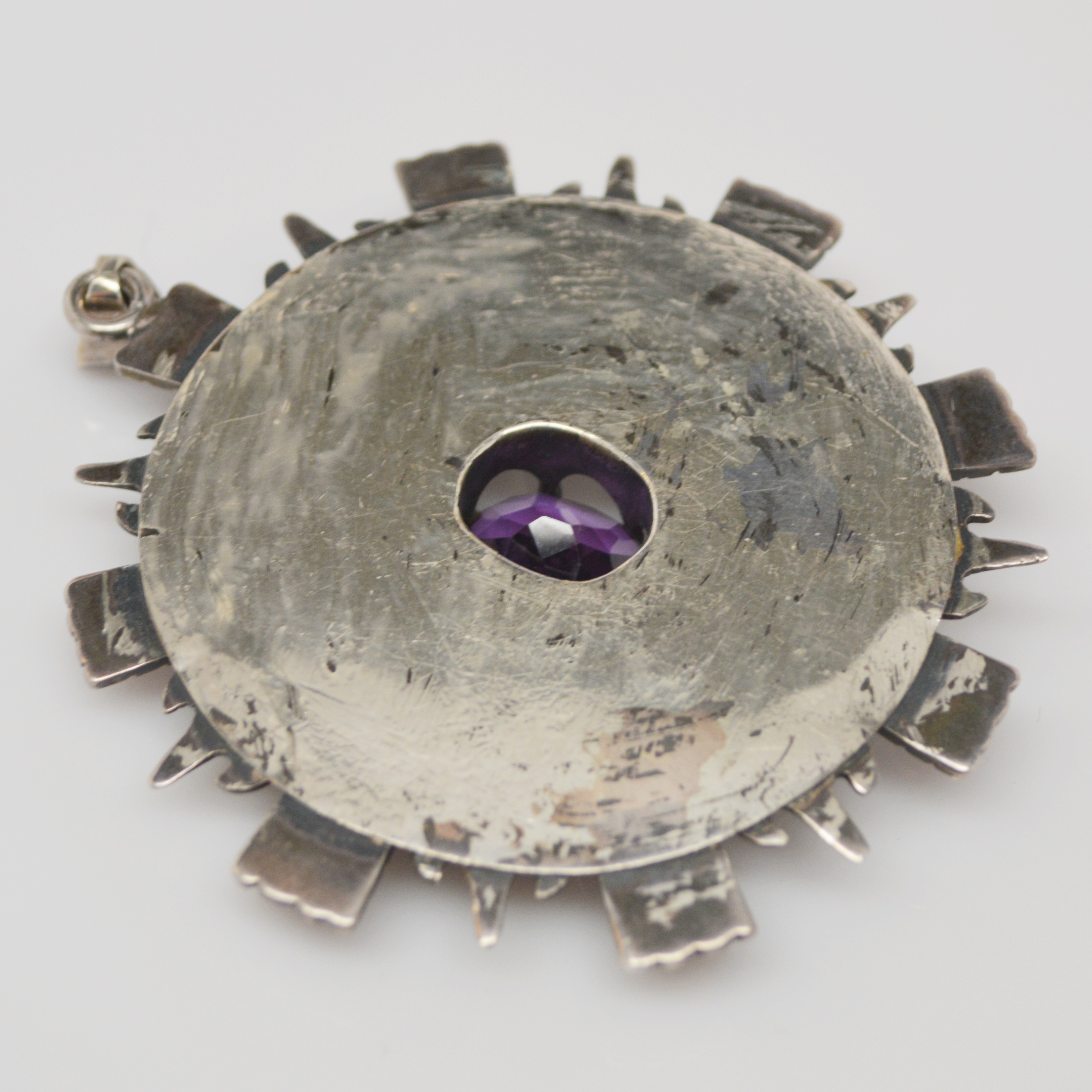 Sterling Silver Aztec Mexican Pendant