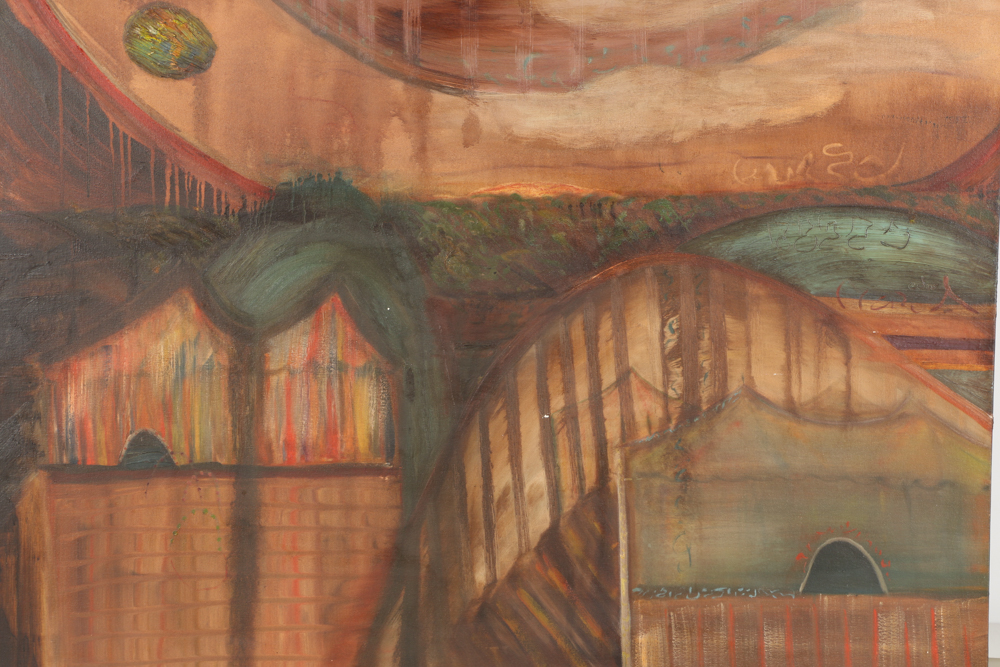 Acrylic On Canvas Abstract Attributed to C. Douglas Williams